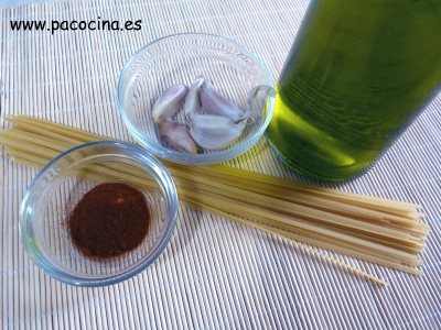 Espaguetis al pimentón de la Vera ingredientes