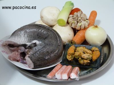 Merluza rellena en salsa de mejillones ingredientes