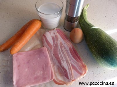 Pastel de calabacín y zanahoria ingredientes Pastel de calabacín y zanahoria ingredientes