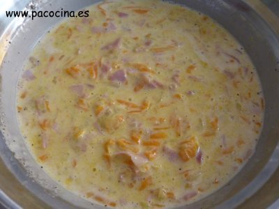 Pastel de calabacín y zanahoria mezcla