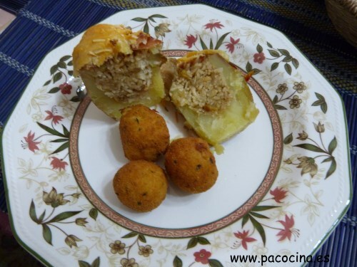 Patatas rellenas de arroz