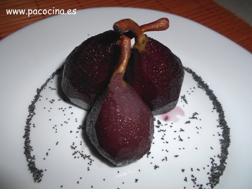 Peras al vino tinto Peras el vino tinto
