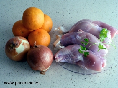 Pollo a la naranja ingredientes