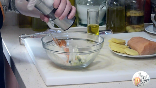 Salmón en papillote verduras