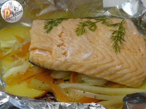 Salmón en papillote