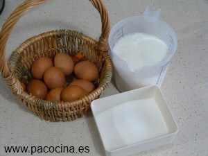 Flan casero de huevo al horno ingredientes Flan casero de huevo al horno ingredientes