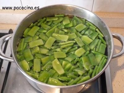 Judías verdes cociendo Judías verdes cociendo