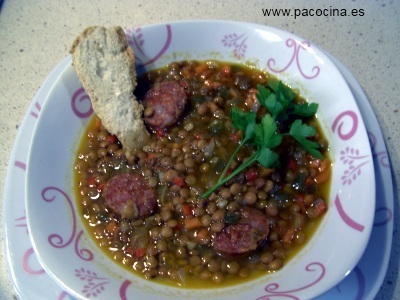 Lentejas estofadas con chorizo Lentejas estofadas con chorizo