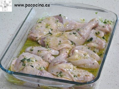 Muslos de pollo asados