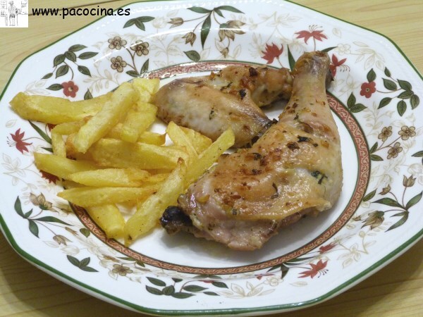 Muslos de pollo asados