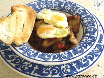 Panceta con huevos de codorniz