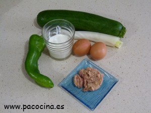 Pastel de puerro y calabacín ingredientes Pastel de puerro y calabacín ingredientes
