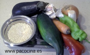 Risotto de verduras ingredientes