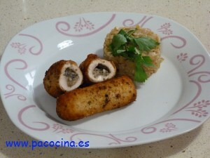 Rulo de pollo relleno