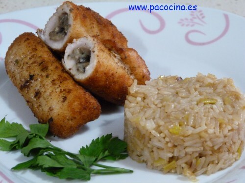 Rulo de pollo relleno