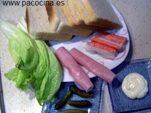 Sánwich de verano ingredientes